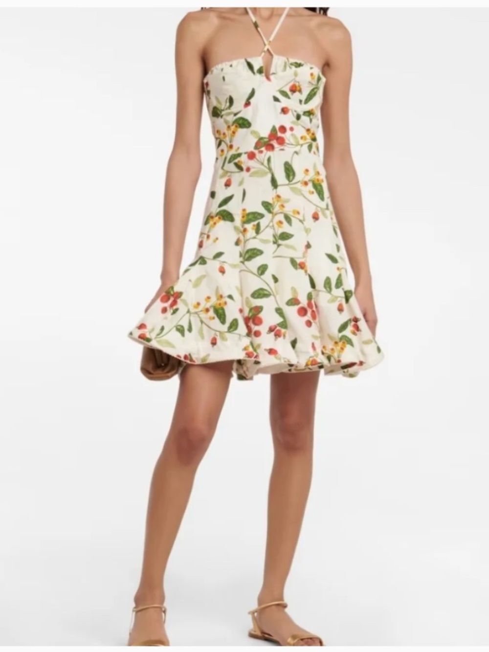 Agua by Agua Bendita Anturio Frutal Linen Mini Dress S NWT Floral Resort